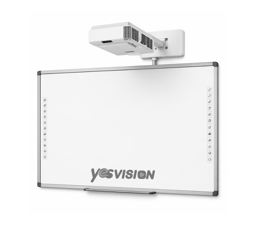 Інтерактивна дошка Yesvision RBS82 та ультракороткофокусний проєктор TRIUMPH BOARD PJ2000 UST в комплекті з настінним кріпленням